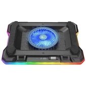 Rampage S49 Cyclone Siyah 10 Mode RGB 140*140mm 1 Fanlı 14-19 inç LED Ekranlı Notebook Soğutucu Stand - 2