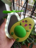 Sevimli Avokado Tasarımlı Led Işıklı USB Kablolu Mini Fan I Masa Üstü Ve Boyun İpli Vantilatör - 2