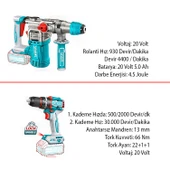 Total 3'lü Set 20 V 5.0 Ah Batarya Avuç Taşlama Vidalama Darbeli Kırıcı Delici Matkap thumbnail 4