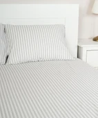 Cotton Collection Tek Kişilik Çizgili Çarşaf Seti Reveboheme thumbnail 2