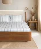 Cotton Collection Tek Kişilik Çizgili Çarşaf Seti Solinea thumbnail 1