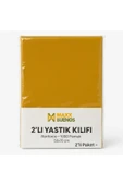 %100 Pamuk Ranforce 2'li Yastık Kılıfı,  Hardal,  50x70 cm - 2
