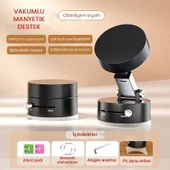 Vakumlu Kilitli Araç içi Telefon Tutucu Manyetik Mıknatıslı Çıkarılan Tekrar Takılan Vakum Kilitli Yeni Nesil Telefon Tutucu - 3