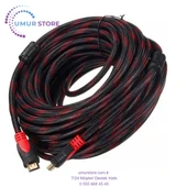 5 Metre Ip Sargılı Örgülü 5mt 5 Metre HDMI Kablo 1.4V 4K Full Hd Laptop Tv Görüntü HDMI Kablo - 1