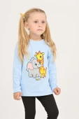 Toontoy Kız Çocuk Zürafa Fil Baskılı Sweatshirt thumbnail 1