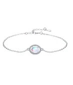 925 Ayar Özel Kesim Oval Aytaşı Kadın Gümüş Bileklik thumbnail 1