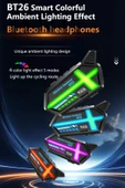 BT26 Motosiklet Kask Kulaklık Bluetooth RGB Işıklı 2 Eşleşme Özellikli 1000 Mah Intercom - 3