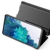 Samsung Galaxy S20 Uyumlu Aynalı Kapaklı Lüx Kılıf Siyah thumbnail 4