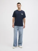 JACK JONES Erkek Renkli Yazı Baskılı Tişört 12278523 thumbnail 4