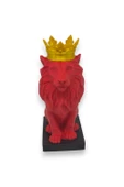 3D Aslan Figürü – Galatasaray Temalı Kırmızı Sarı Dekoratif Biblo - Cimbom - 1