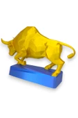 3D Kadıköy Boğası – Fenerbahçe Temalı Sarı Lacivert Biblo (8,5 cm) - 5