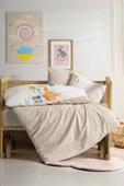 Punch Nakışlı Bebek Nevresim Takımı Kiddo Krem - 1