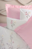 3d Nakışlı Saten Çift Kişilik Nevresim Takımı Jolie Pembe thumbnail 3