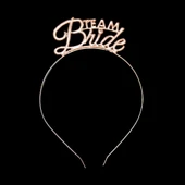 Team Bride Rose Gold Renkli Metal Taç - 1