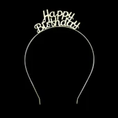 Happy Birthday Altın Renkli Metal Taç - 1