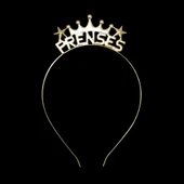 Prenses Altın Renkli Metal Taç - 1