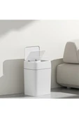Sensörlü Otomatik Plastik Çöp Kovası 12 Litre + Duvara Asılabilir Beyaz Silikon Klozet Fırçası thumbnail 4