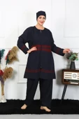 Moda Çizgi Büyük Beden Tesettür Mayo 7XL-8XL-9XL-10XL Lacivert 55010 - 6
