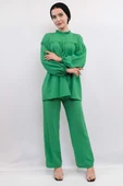 Moda Çizgili Robalı İkili Takım Yeşil thumbnail 3