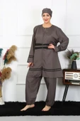 Moda Çizgi Büyük Beden Tesettür Mayo 7XL-8XL-9XL-10XL Füme 55010 - 2