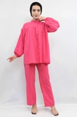 Moda Çizgili Robalı İkili Takım Pembe thumbnail 4