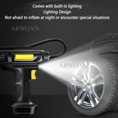 ARWOAN Dijital Ekranlı Kablosuz Taşınabilir Hava Kompresörü Lastik Şişirme Pompası - 4