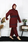 Moda Çizgi Büyük Beden Tesettür Mayo 7XL-8XL-9XL-10XL Bordo 55010 thumbnail 2