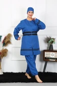 Moda Çizgi Büyük Beden Tesettür Mayo 7XL-8XL-9XL-10XL İndigo 55010 - 7