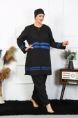 Moda Çizgi Büyük Beden Tesettür Mayo 7XL-8XL-9XL-10XL Siyah 55011 - 2