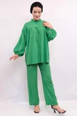 Moda Çizgili Robalı İkili Takım Yeşil thumbnail 4