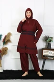 Moda Çizgi Büyük Beden Tesettür Mayo 7XL-8XL-9XL-10XL Bordo 55010 thumbnail 7
