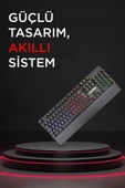 Torima TK-10 Kablosuz  Mekanik Hisli Şarj Edilebilir RGB Işıklı Wireless Gaming Klavye thumbnail 2