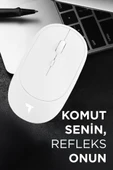 Torima TM-16 Beyaz Kablosuz Çift Modlu Sessiz Mouse Fare thumbnail 3