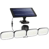 6 VOLT -3 WATT SOLAR PANELLİ 4 BAŞLI HAREKET SENSÖRLÜ 200 SMD LEDLİ LAMBA (5047) - 1