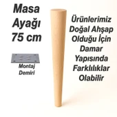 Bohem 75cm Masa Ayağı 4 ADET Ham Doğal Ahşap Boyasız Bağlantı Aparatlı Mobilya Kanepe Sehpa Ayakları thumbnail 2