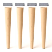 Bohem 75cm Masa Ayağı 4 ADET Ham Doğal Ahşap Boyasız Bağlantı Aparatlı Mobilya Kanepe Sehpa Ayakları thumbnail 1