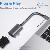 USB 3.0 To VGA Dönüştürücü 1080P Full Hd Görüntü Aktarım Kablosu Tak & Çalıştır thumbnail 2