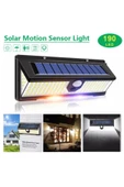 MENFRY Solar Enerjili Dış Mekan Bahçe Aydınlatma 190 LED'li Çakarlı Işık - 1