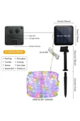MENFRY Solar Enerjili Bahçe Balkon Ev Süsleme Dekoratif 10 Metre 8 Animasyonlu Rgb Işık Hortum Led - 5