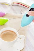 DijiWorld Kahve Köpürtücü Pilli Mini Mixer Kahve Süt Köpürtücü Karıştırıcı Cappucino Mikser - 1