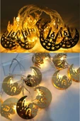 ENASHOP Ramazan Ayına Özel Karışık Figürlü Metal LED Işıklar  Süsleme Işığı Gün Işığı - 1