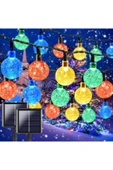 MENFRY Solar Enerjili 10 Metre 80 Ledli 8 Animasyonlu Kristal Top Bahçe Balkon Teras Aydınlatma Dekor Işık - 1