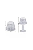 Horasan Ticaret Küçük Boy Kristal Elmas Led Masa Lambası Pilli Projeksiyon Mini Şeffaf Abajur 12 Cm - 4