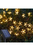 MENFRY Solar Enerjili 50 Led Papatya 5 Mt Siyah Kablo 8 Kademeli Bahçe Balkon Ağaç Aydınlatma Dekor Işık - 1