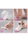 GAT Shop 2'li Silikon Görünmez Iç Yükseklik Boy Uzatıcı Tabanlık Ayak Koruma Topuk Yastığı Şeffaf Çorap - 3