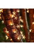 MENFRY Solar Enerjili 50 Led Papatya 5 Mt Siyah Kablo 8 Kademeli Bahçe Ağaç Teras Aydınlatma Dekor Işık - 5