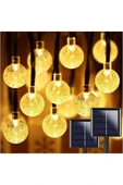 MENFRY Solar Enerjili Led Kristal Küre Işıklar Su Geçirmez Bahçe Balkon Ağaç Aydınlatma 10mt (80 TOP LED) - 1