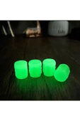 HEXAGON Fosforlu Floresan Led Yeşil Pilsiz Araba Motorsiklet Lastik Sibop Kapaği (2 Adet) thumbnail 1