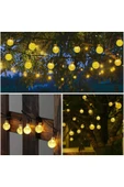 MENFRY Solar Enerjili Sarı Işık 80 Led 10 Metre Bahçe Teras Balkon Ağaç Lamba Aydınlatması - 5