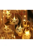 ENASHOP Dekor Ramazan Süsleme Işığı Gün Işığı Ay Yıldız Sarı yaldız - 3